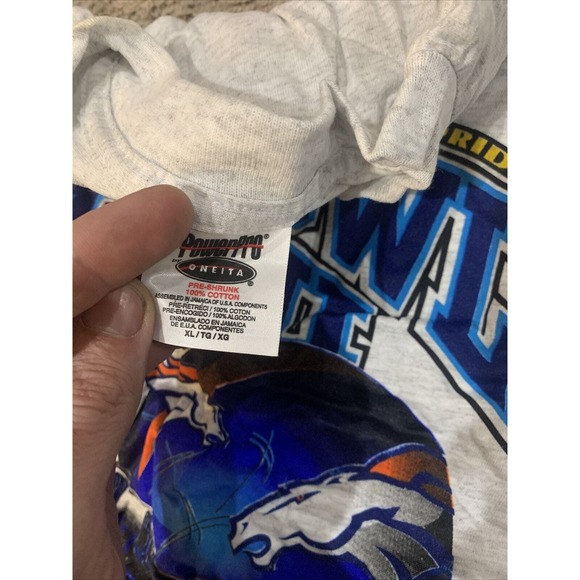 Super Bowl Tee Shirt Cup Set XXXIII 33 Atlanta Falcons Denver Broncos NOS New - Picture 3 of 7